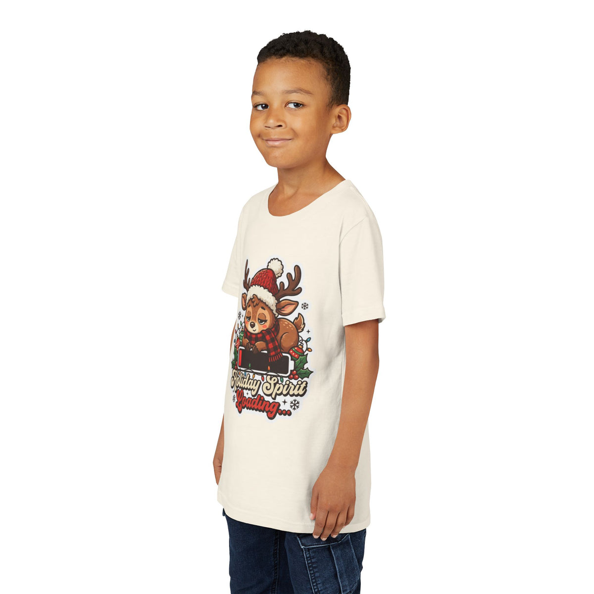 Holiday Spirit Loading Kids Christmas T-Shirt