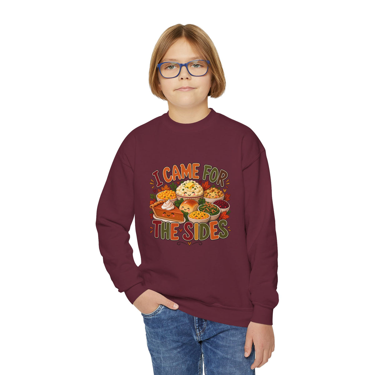 I Came for the Sides Kids Thanksgiving Sweatshirt