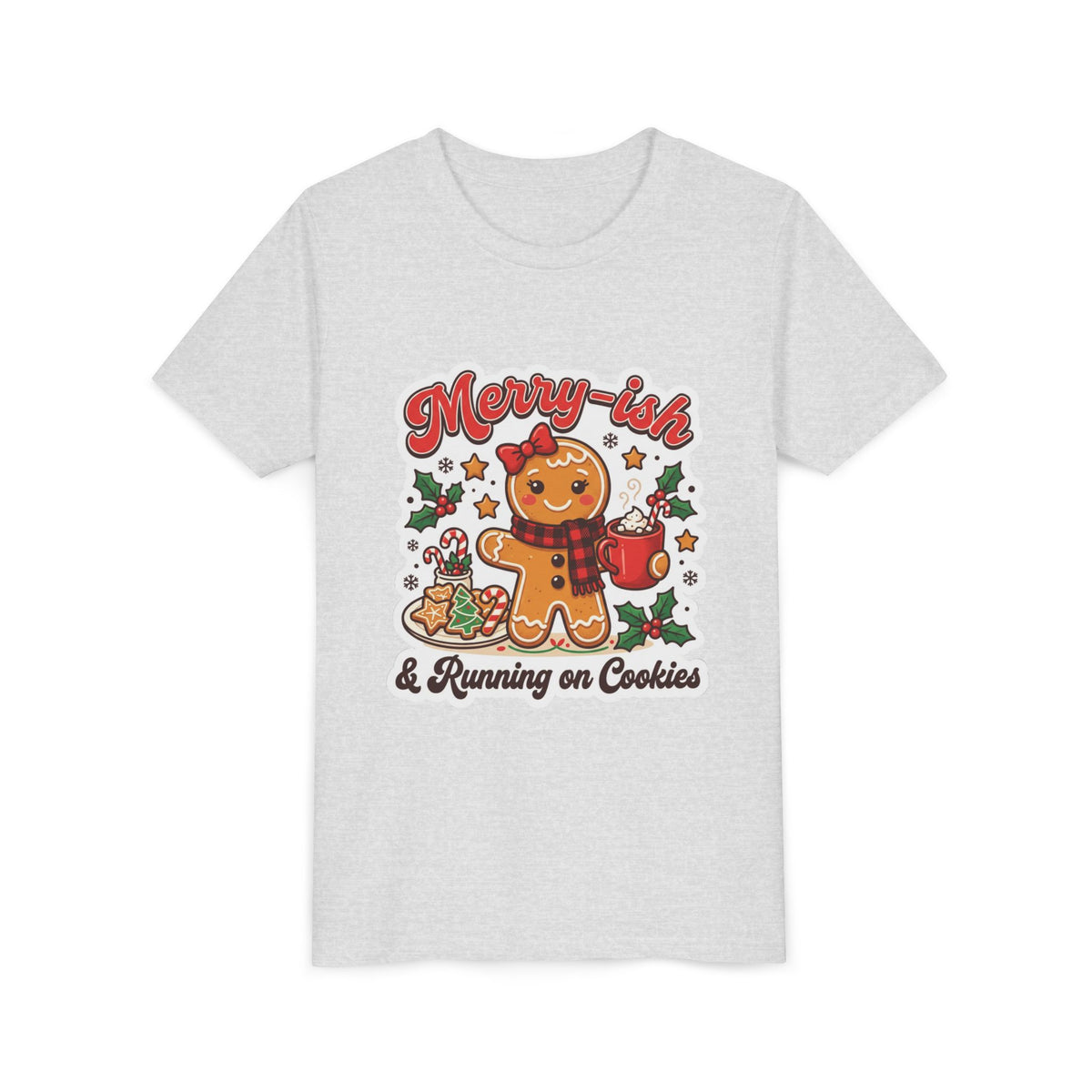 Merry-ish & Running on Cookies Kids Christmas T-Shirt