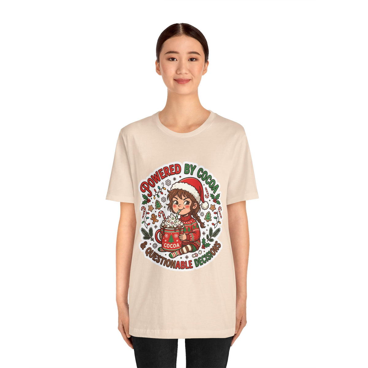 Powered by Cocoa & Questionable Decisions Christmas T-Shirt