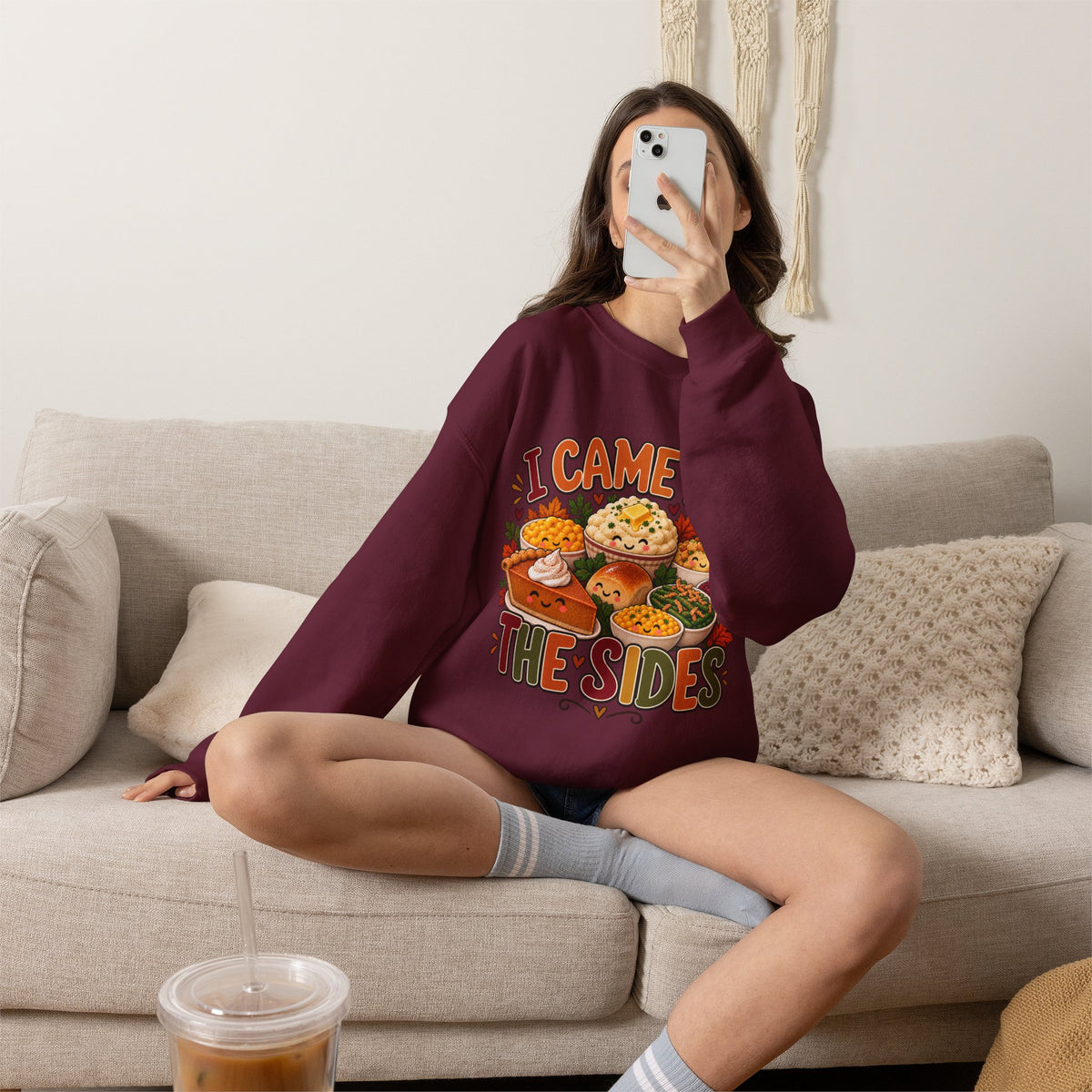 I Came for the Sides Thanksgiving Crewneck Sweatshirt