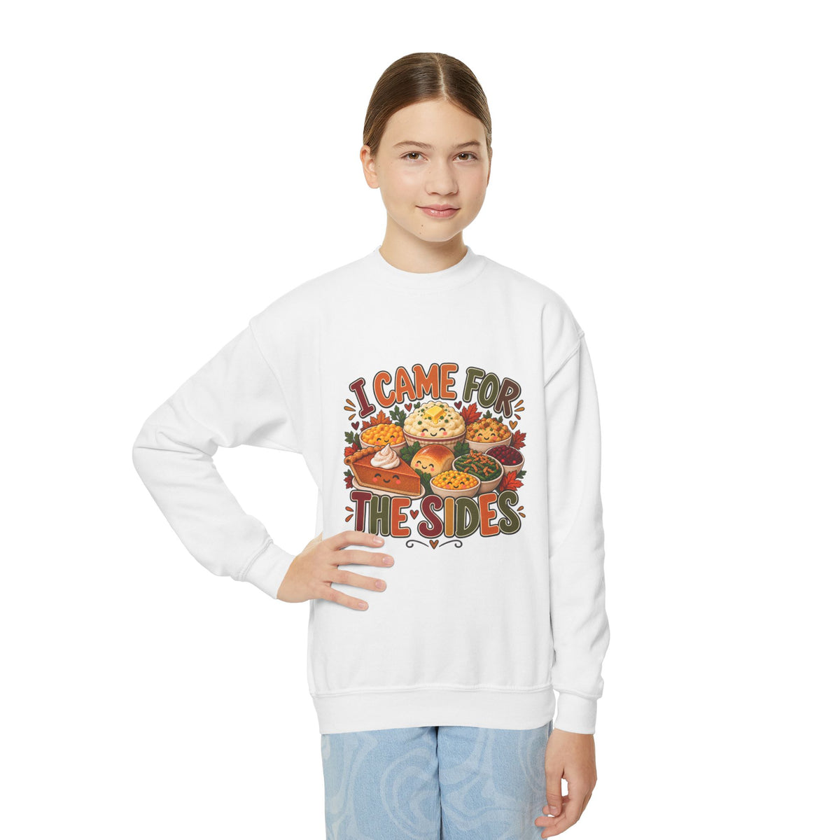 I Came for the Sides Kids Thanksgiving Sweatshirt