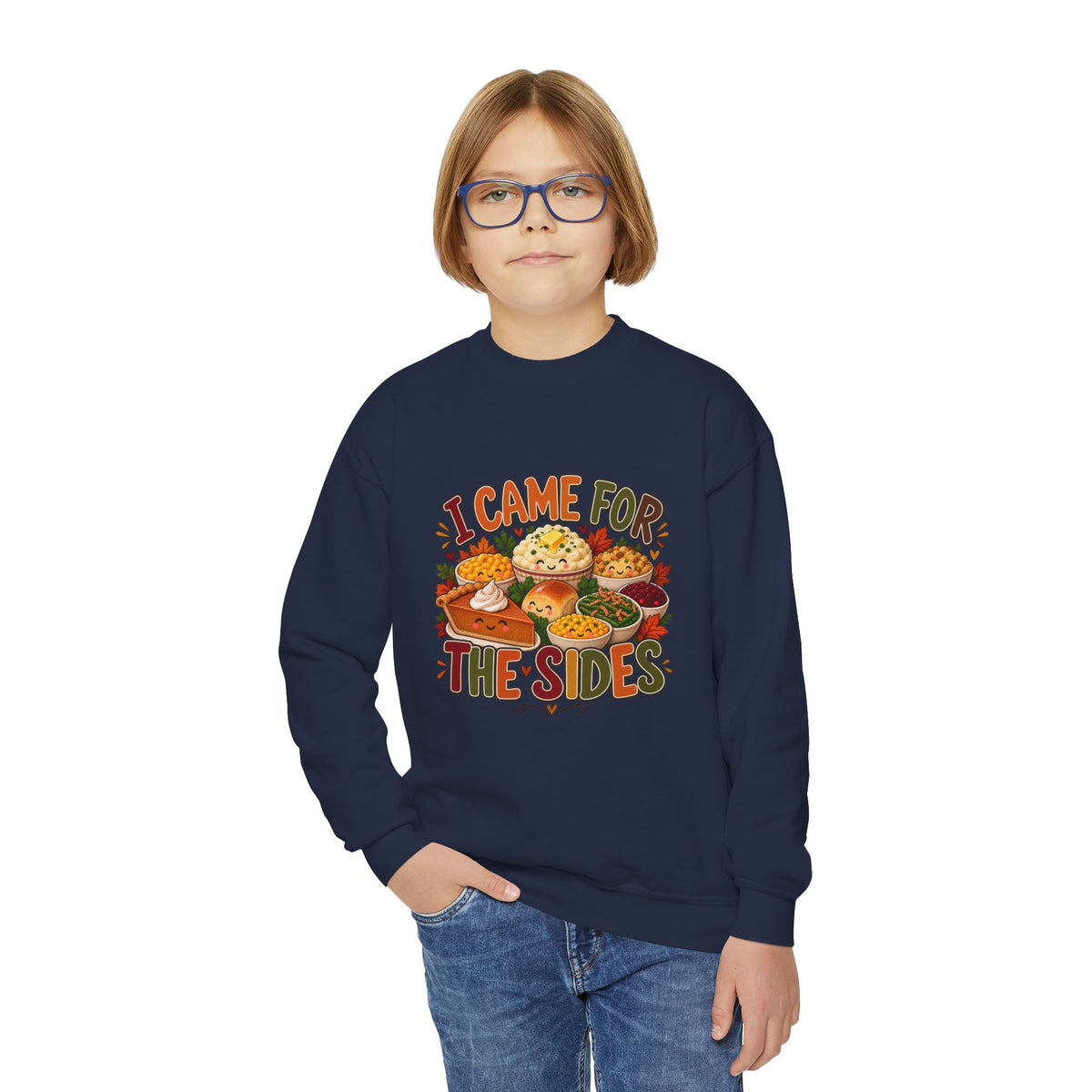 I Came for the Sides Kids Thanksgiving Sweatshirt