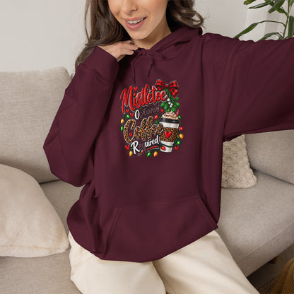 Mistletoe Optional, Coffee Required Christmas Hoodie