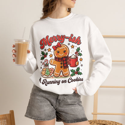 Merry-ish & Running on Cookies Christmas Crewneck Sweatshirt