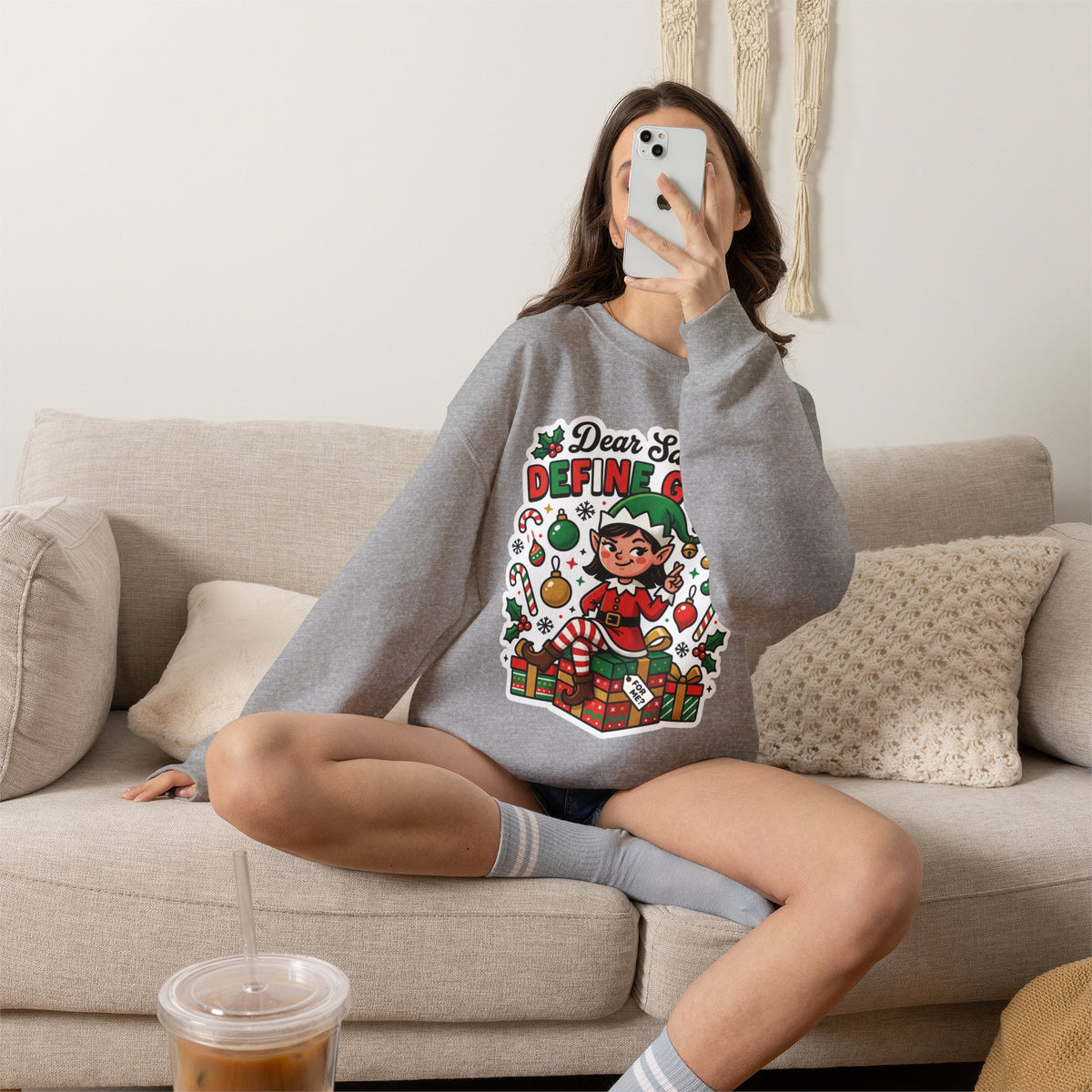 Dear Santa, Define Good Christmas Crewneck Sweatshirt