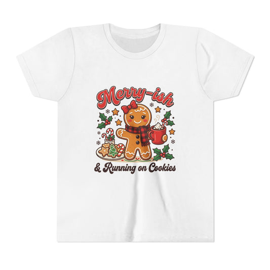 Merry-ish & Running on Cookies Kids Christmas T-Shirt