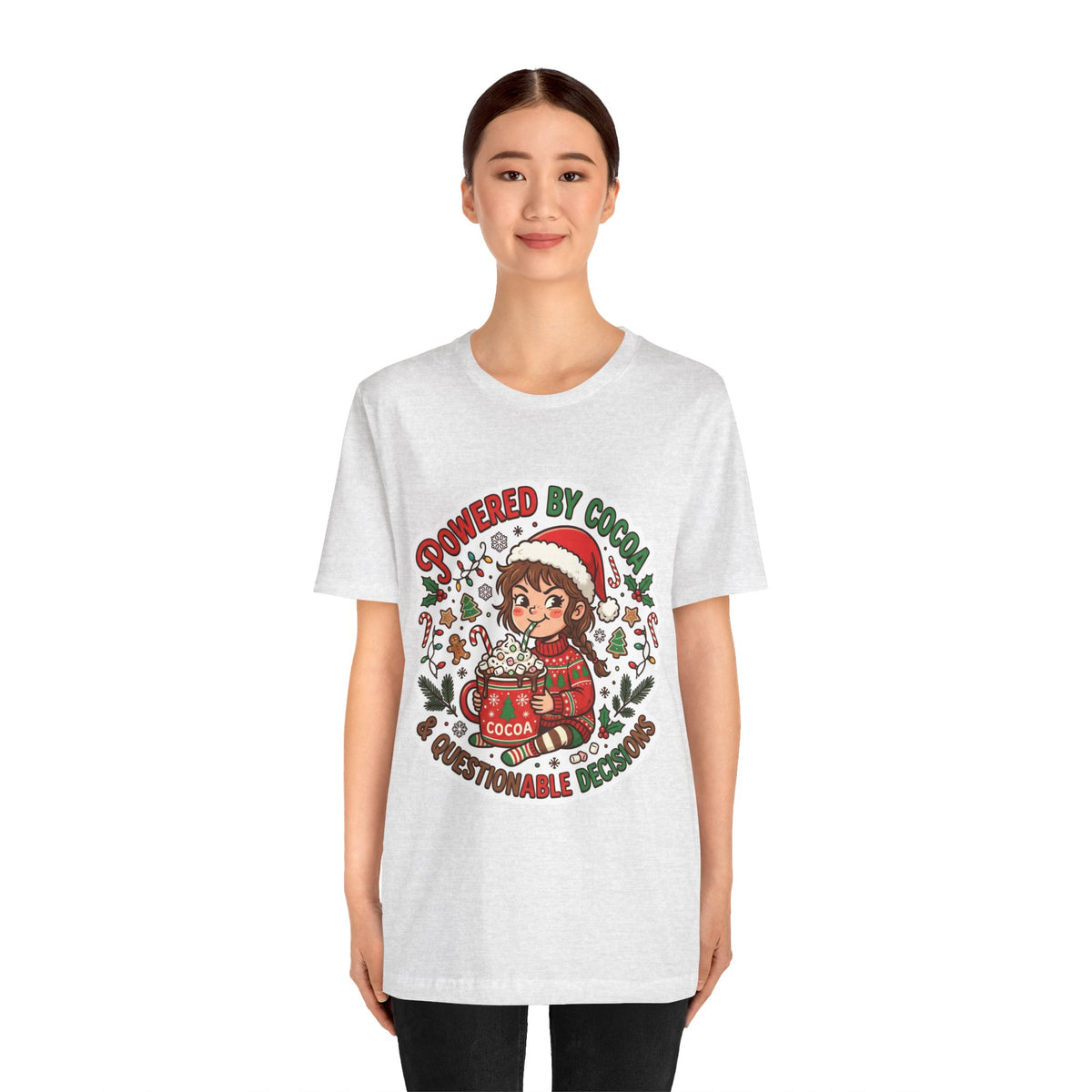 Powered by Cocoa & Questionable Decisions Christmas T-Shirt