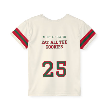 Santa's Squad Most Likely to Eat All the Cookies Kids Christmas Jersey