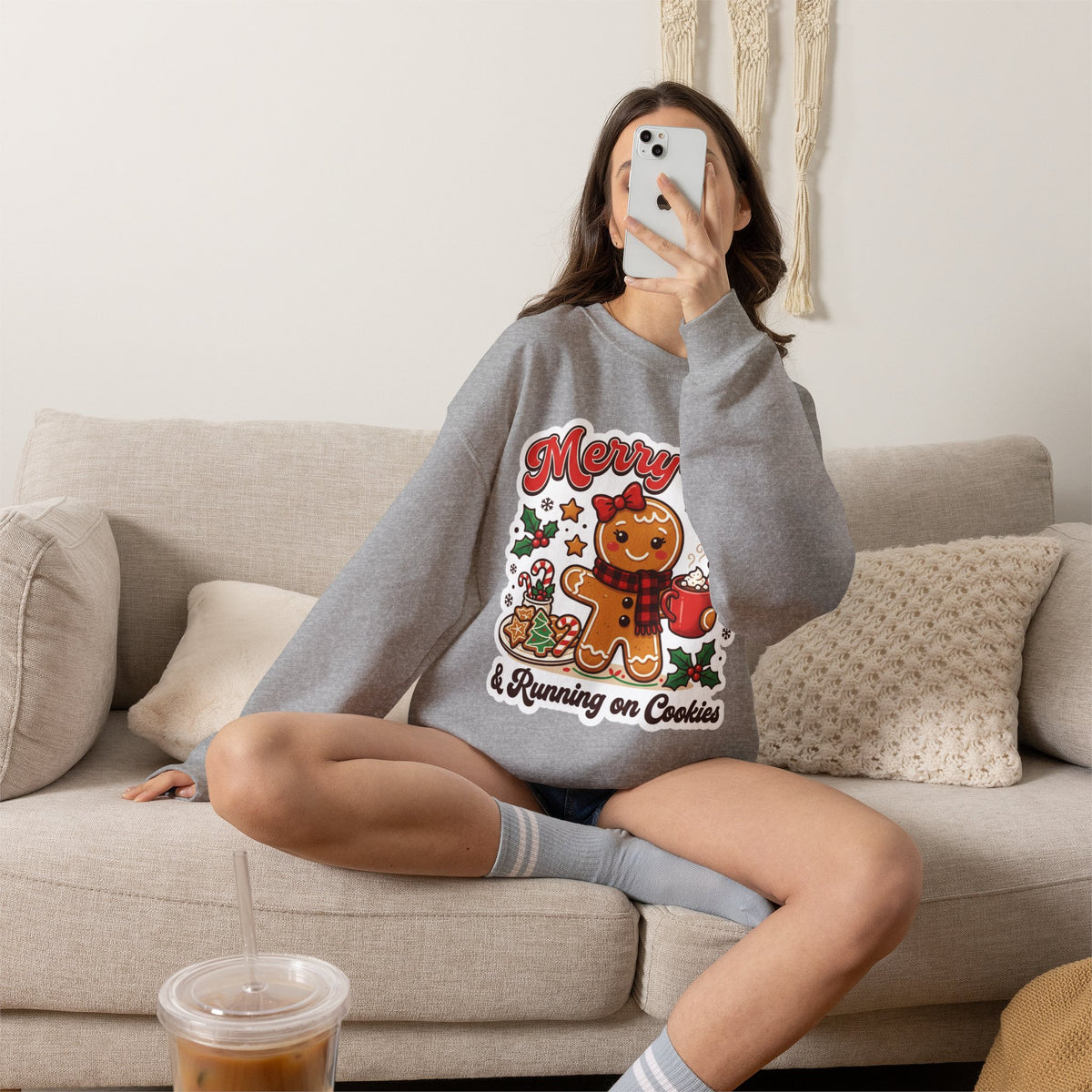 Merry-ish & Running on Cookies Christmas Crewneck Sweatshirt