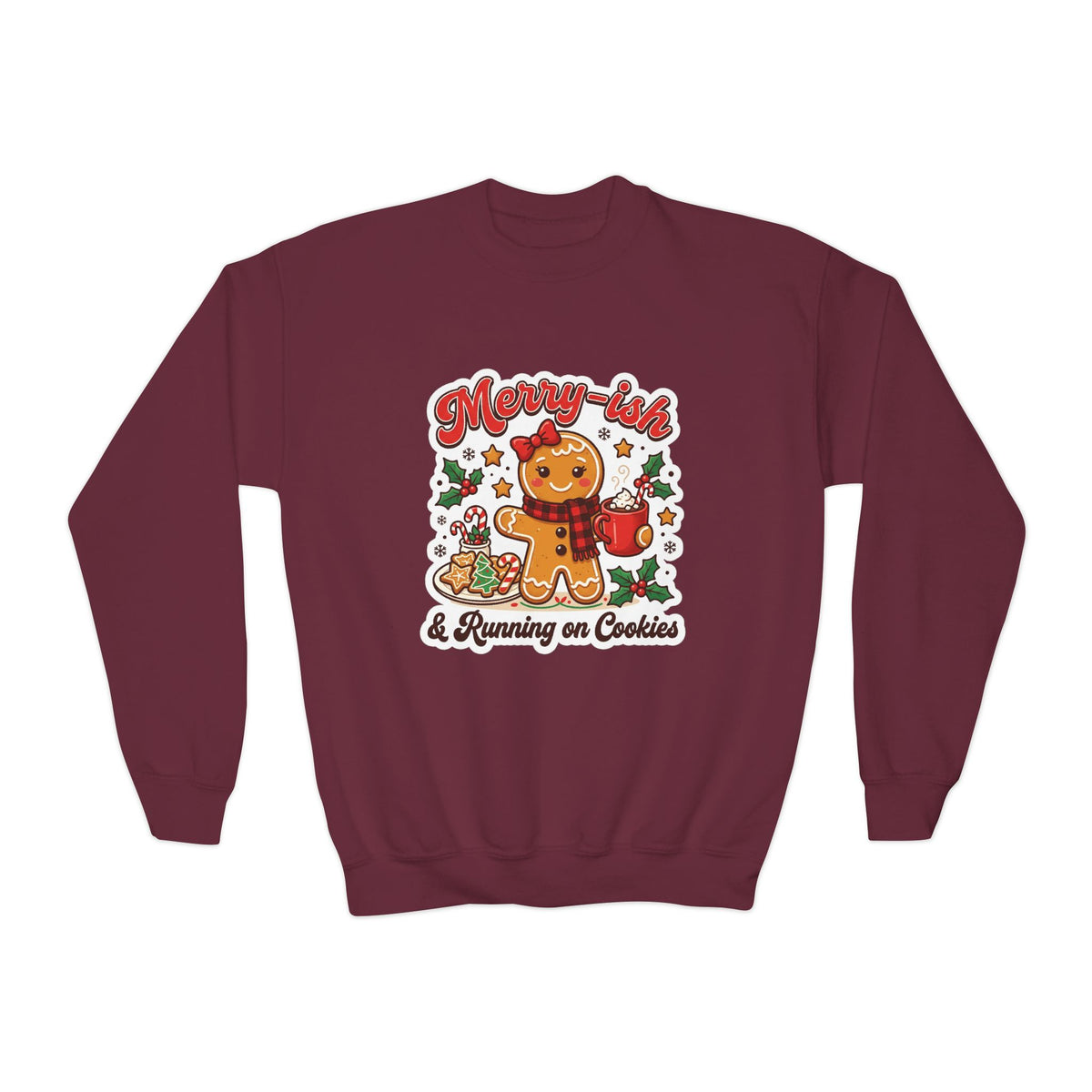 Merry-ish & Running on Cookies Kids Christmas Sweatshirt
