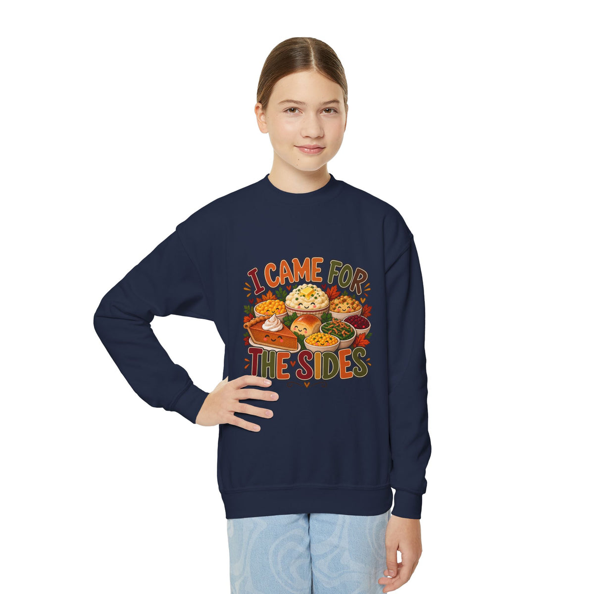 I Came for the Sides Kids Thanksgiving Sweatshirt