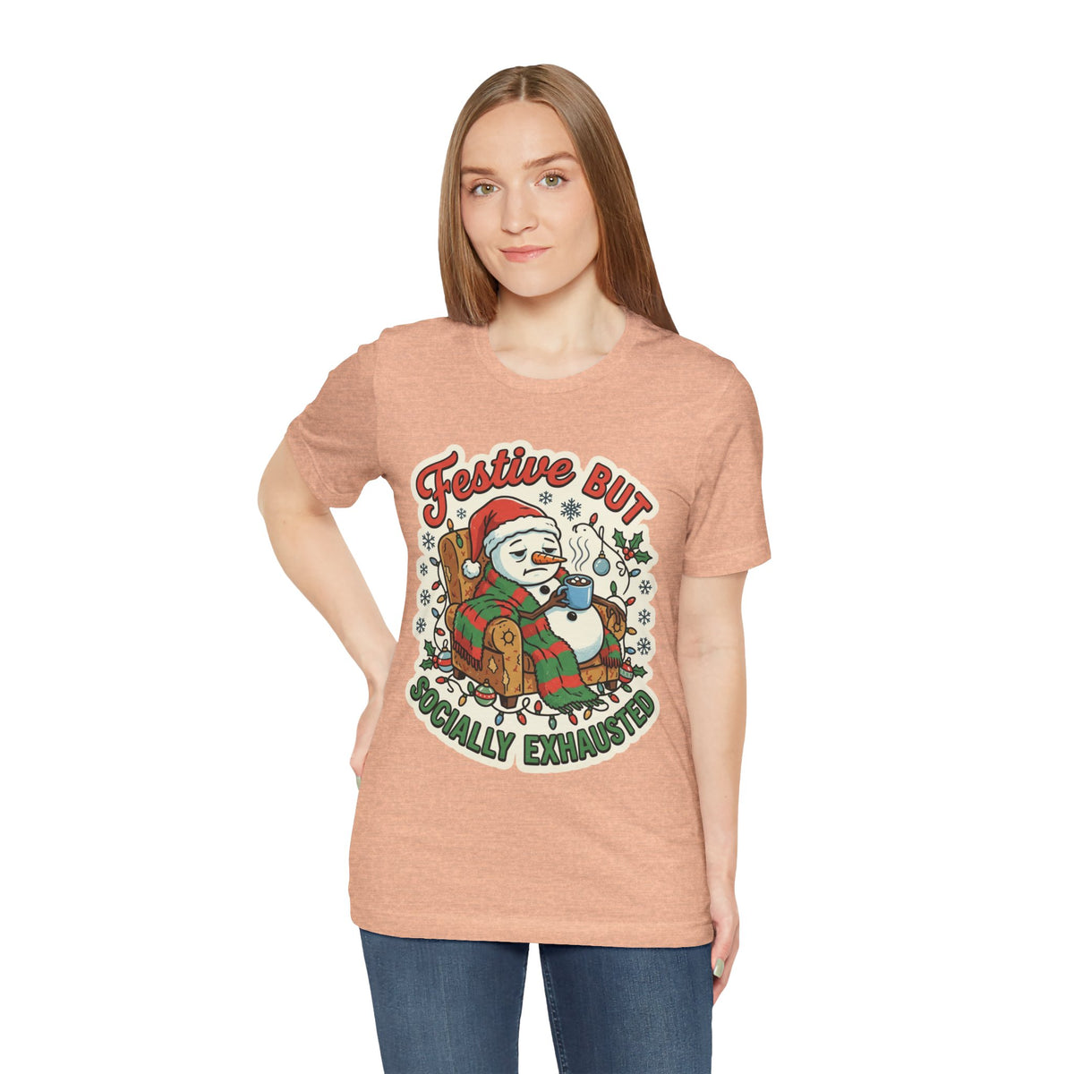 Festive but Socially Exhausted Christmas T-Shirt