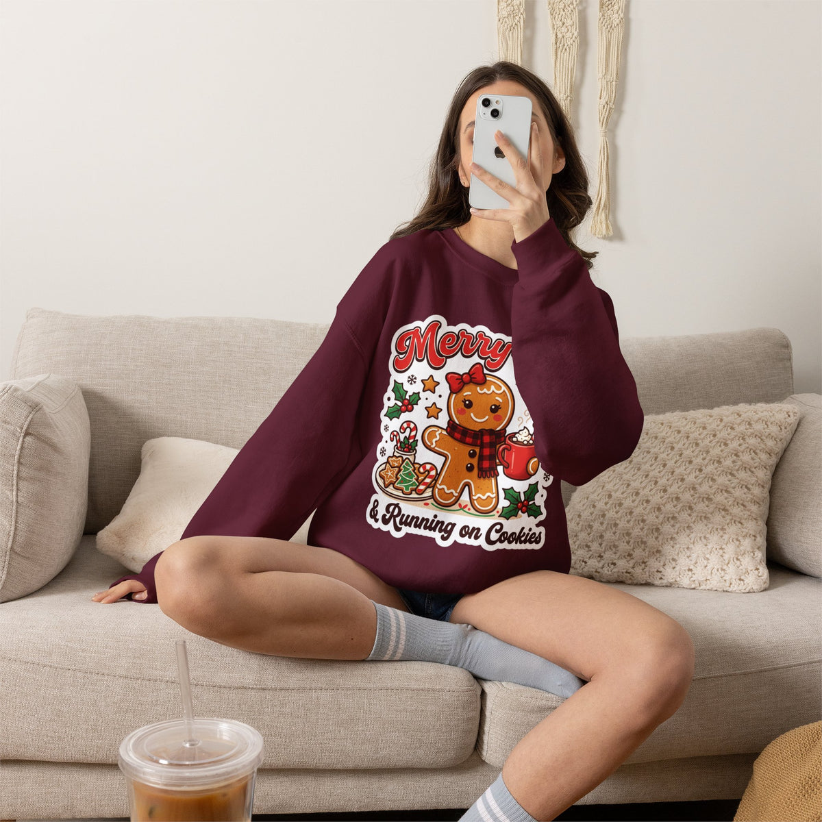Merry-ish & Running on Cookies Christmas Crewneck Sweatshirt