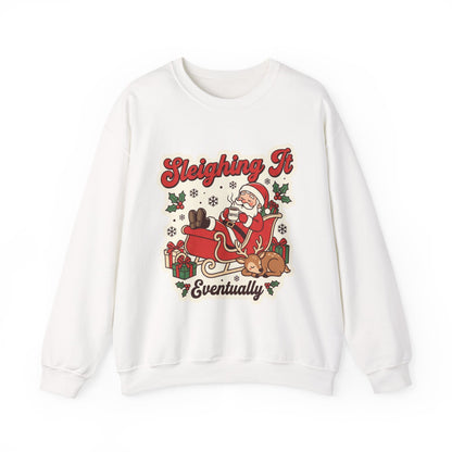 Sleighing It, Eventually Christmas Crewneck Sweatshirt