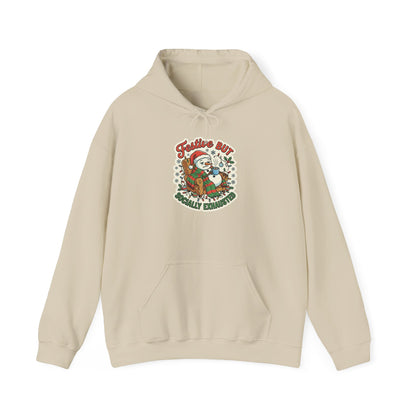 Festive but Socially Exhausted Christmas Hoodie