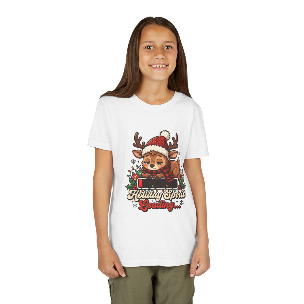 Holiday Spirit Loading Kids Christmas T-Shirt