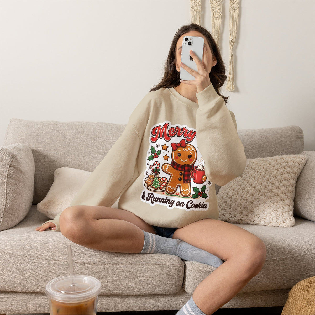 Merry-ish & Running on Cookies Christmas Crewneck Sweatshirt