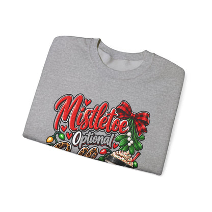 Mistletoe Optional, Coffee Required Christmas Crewneck Sweatshirt