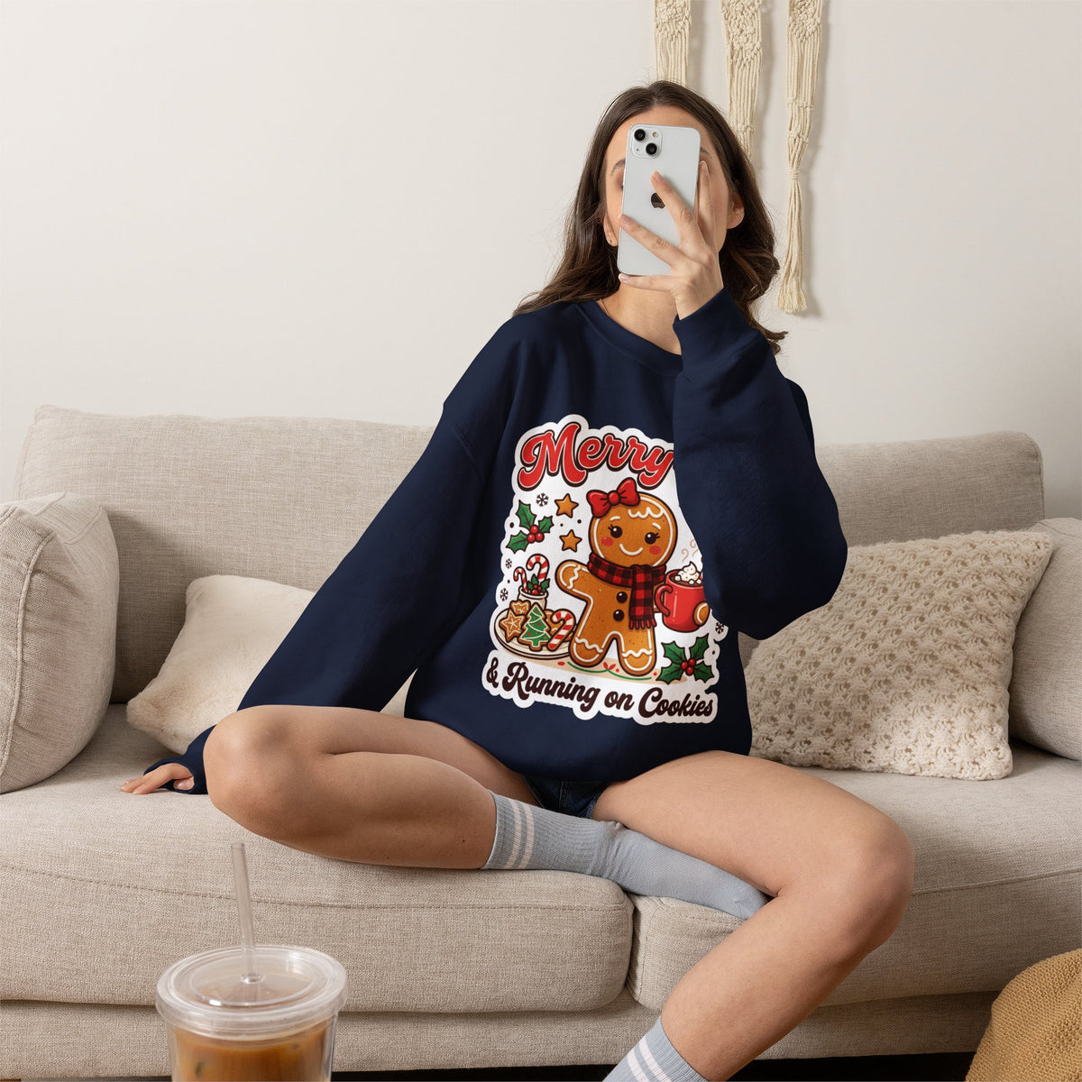 Merry-ish & Running on Cookies Christmas Crewneck Sweatshirt