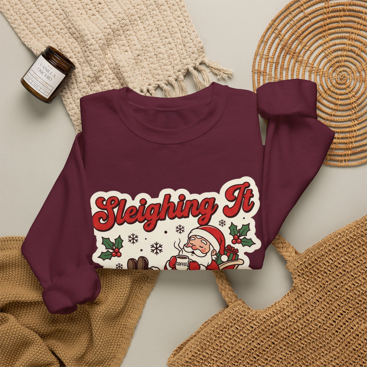 Sleighing It, Eventually Christmas Crewneck Sweatshirt
