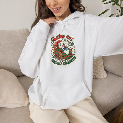 Festive but Socially Exhausted Christmas Hoodie