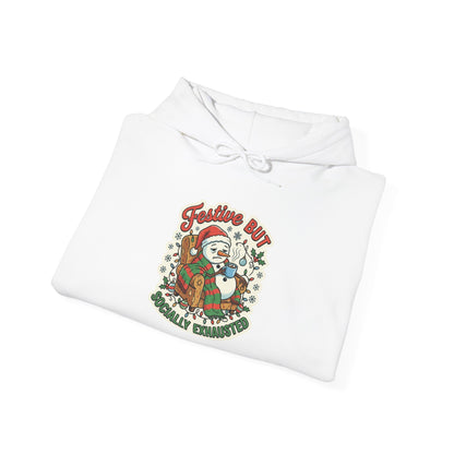 Festive but Socially Exhausted Christmas Hoodie