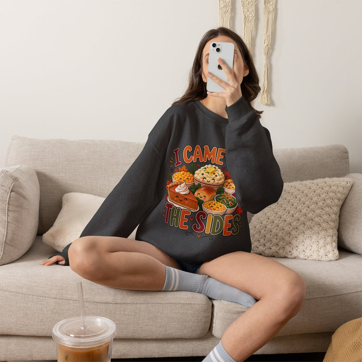 I Came for the Sides Thanksgiving Crewneck Sweatshirt