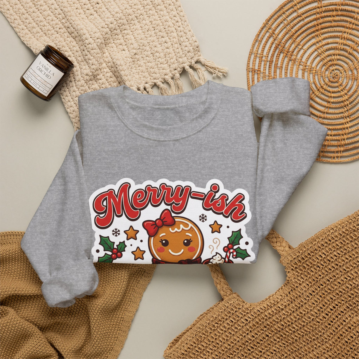 Merry-ish & Running on Cookies Christmas Crewneck Sweatshirt