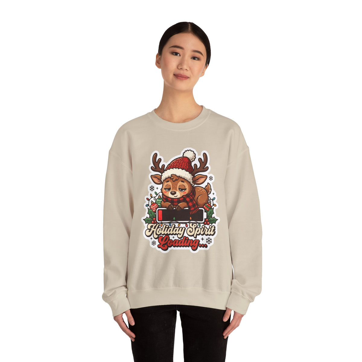 Holiday Spirit Loading Christmas Crewneck Sweatshirt