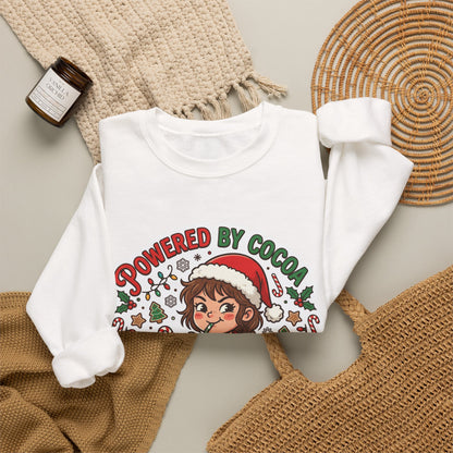Powered by Cocoa & Questionable Decisions Christmas Crewneck Sweatshirt