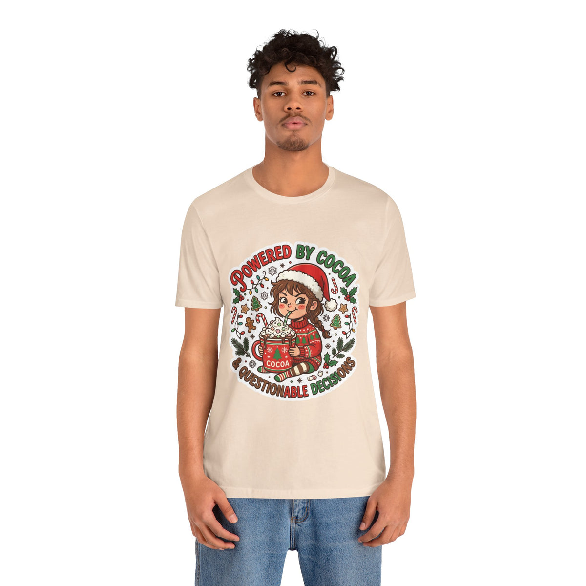 Powered by Cocoa & Questionable Decisions Christmas T-Shirt