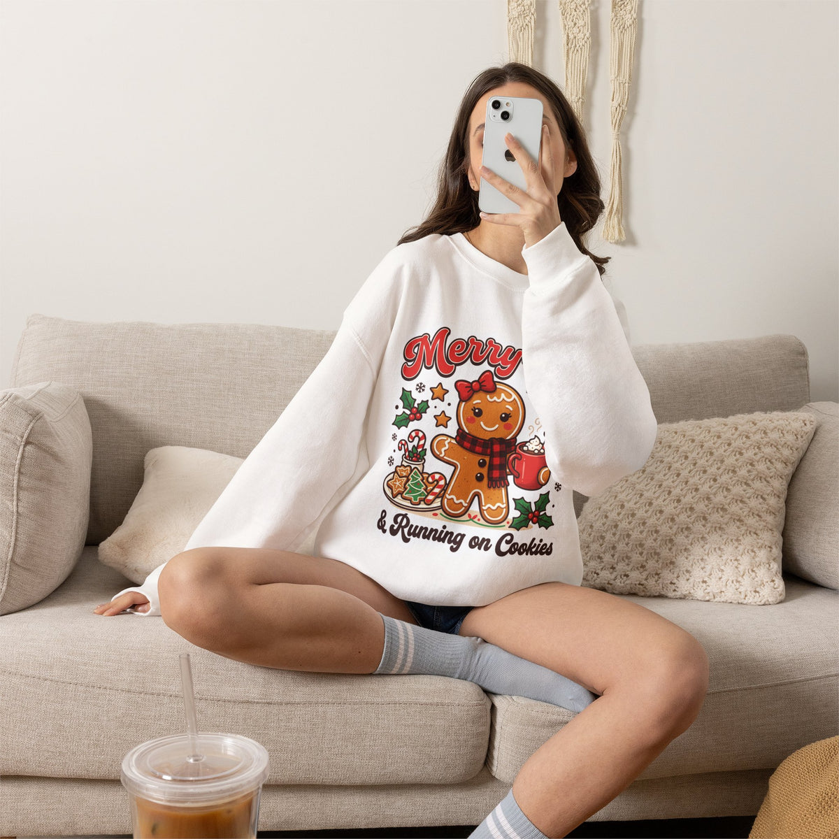 Merry-ish & Running on Cookies Christmas Crewneck Sweatshirt