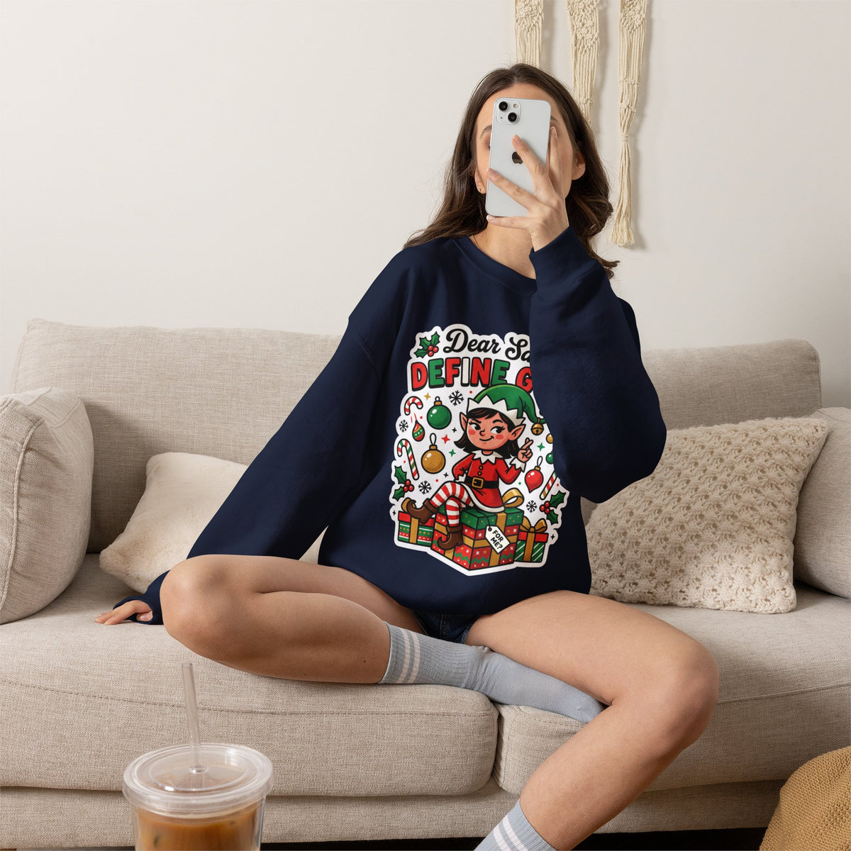Dear Santa, Define Good Christmas Crewneck Sweatshirt