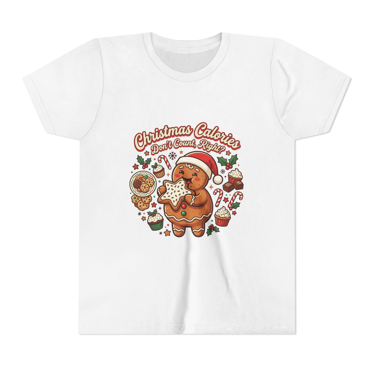Christmas Calories Don't Count, Right? Kids T-Shirt