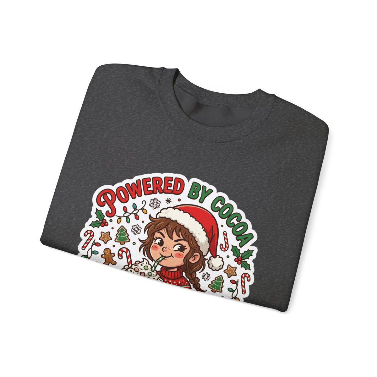 Powered by Cocoa & Questionable Decisions Christmas Crewneck Sweatshirt