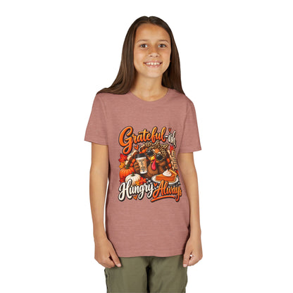 Grateful-ish, Hungry Always Kids Thanksgiving T-Shirt