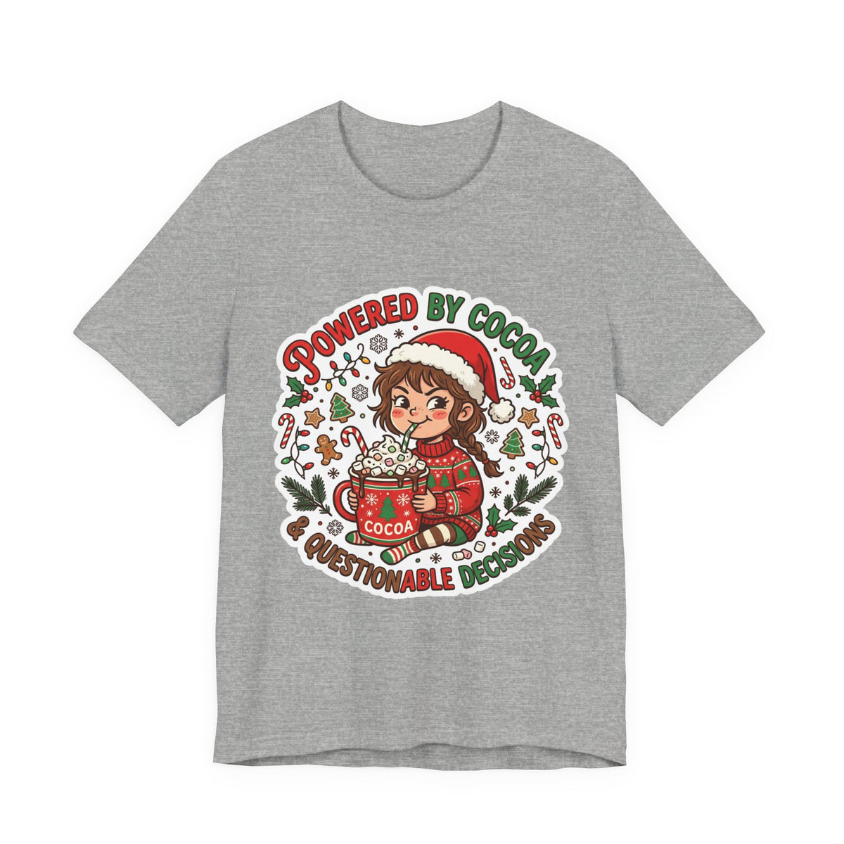 Powered by Cocoa & Questionable Decisions Christmas T-Shirt