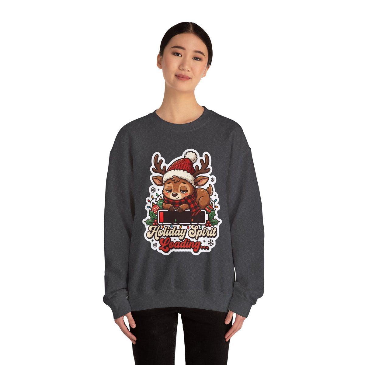 Holiday Spirit Loading Christmas Crewneck Sweatshirt