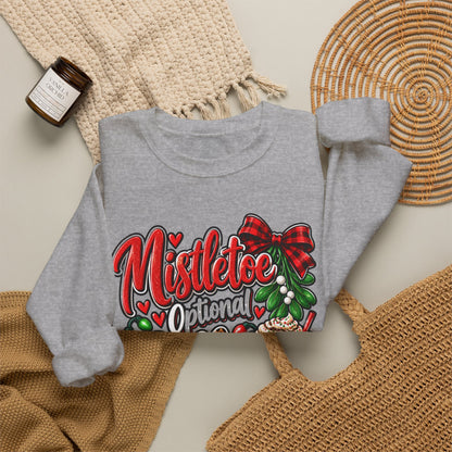 Mistletoe Optional, Coffee Required Christmas Crewneck Sweatshirt