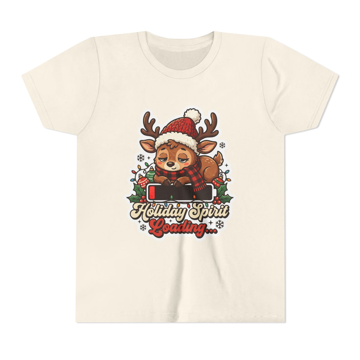 Holiday Spirit Loading Kids Christmas T-Shirt