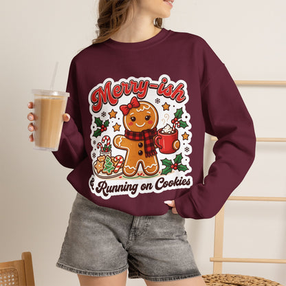Merry-ish & Running on Cookies Christmas Crewneck Sweatshirt