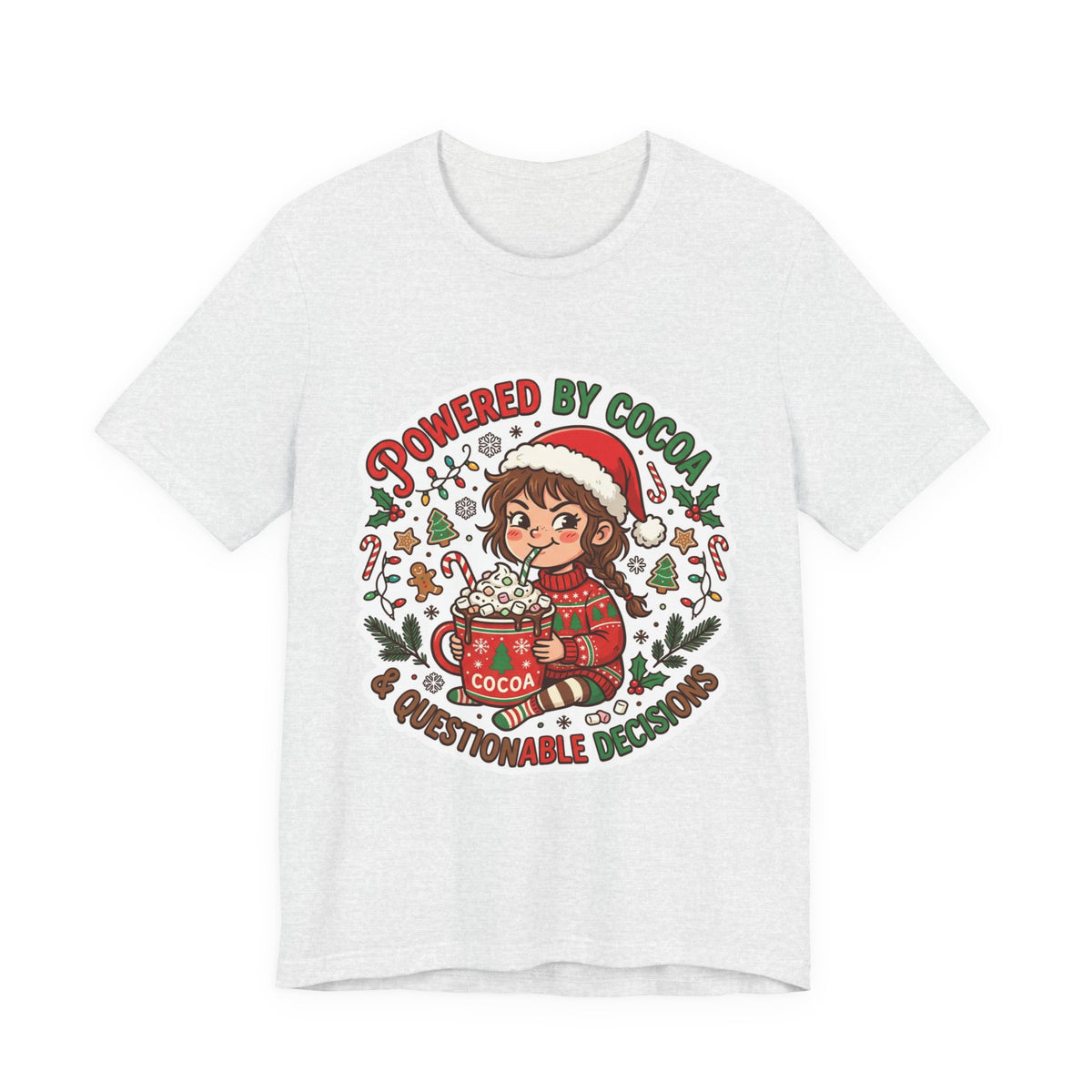 Powered by Cocoa & Questionable Decisions Christmas T-Shirt