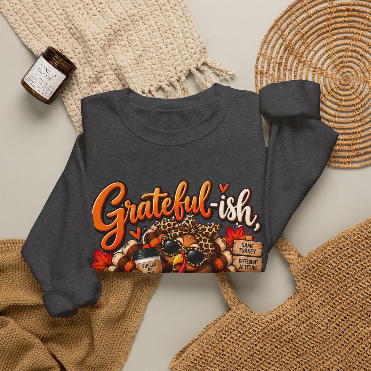 Grateful-ish, Hungry Always Thanksgiving Crewneck Sweatshirt