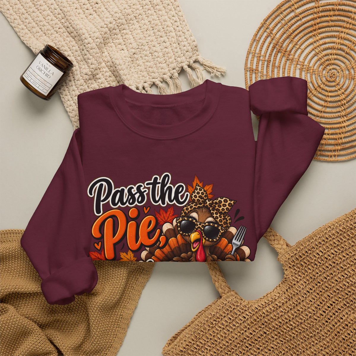 Pass the Pie, Skip the Small Talk Thanksgiving Crewneck Sweatshirt