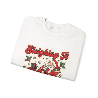 Sleighing It, Eventually Christmas Crewneck Sweatshirt