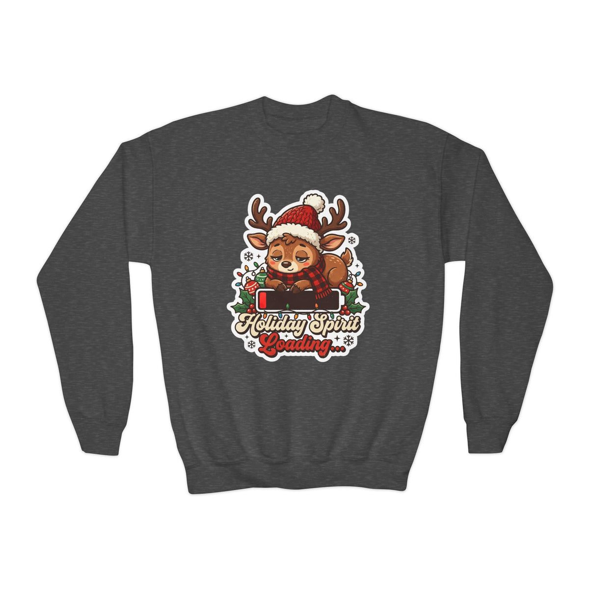 Holiday Spirit Loading Kids Christmas Sweatshirt