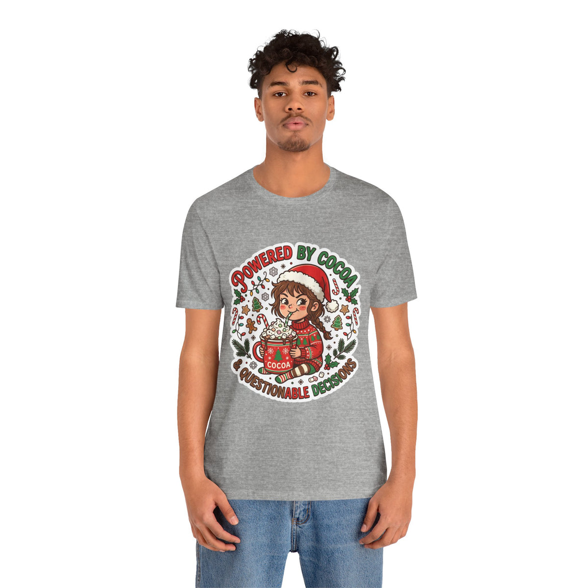 Powered by Cocoa & Questionable Decisions Christmas T-Shirt