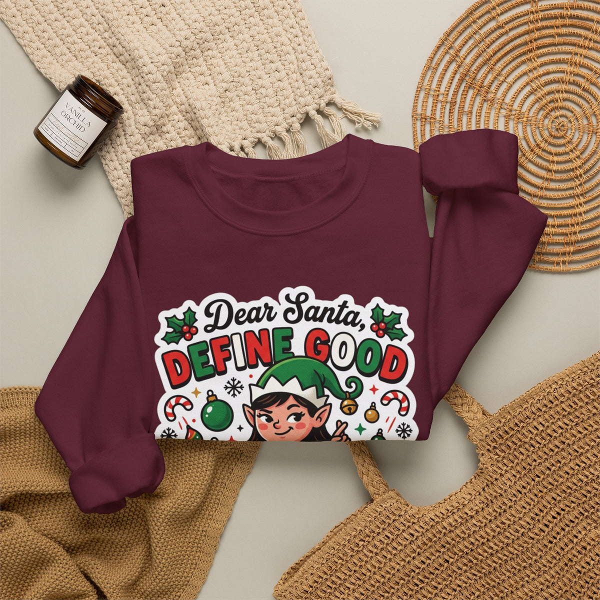 Dear Santa, Define Good Christmas Crewneck Sweatshirt