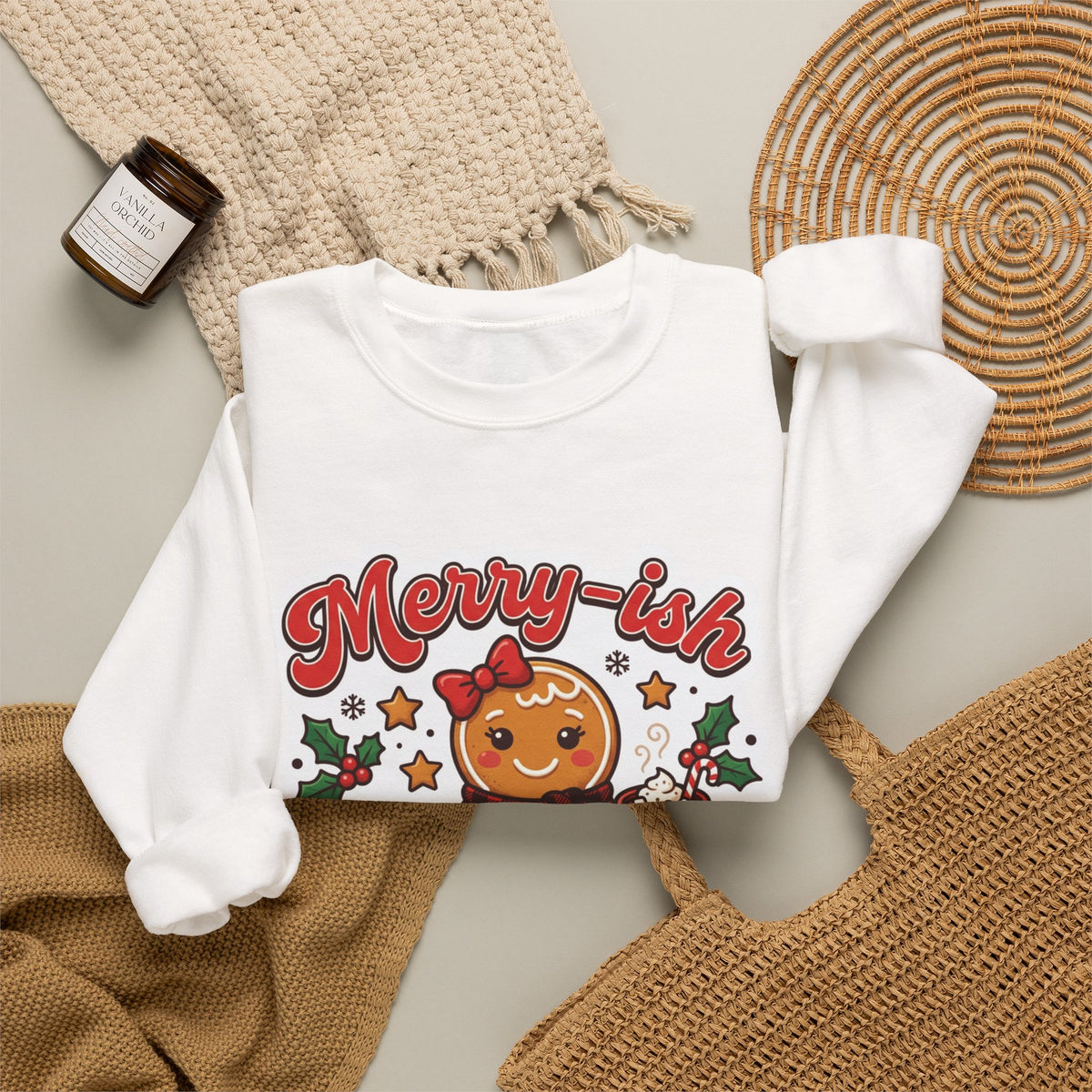 Merry-ish & Running on Cookies Christmas Crewneck Sweatshirt